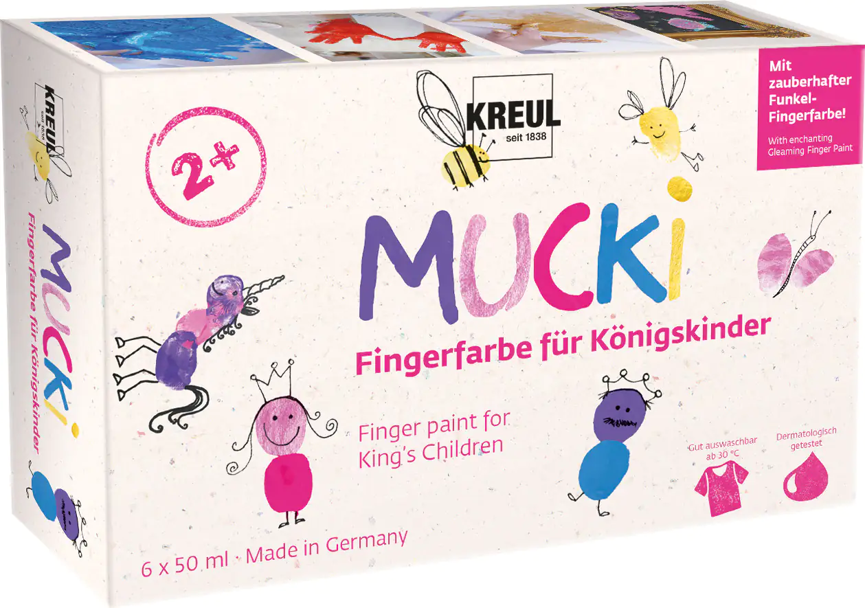 Kreul Mucki Fingerfarbe für Königskinder 6er Set 50 ml Kreul Mucki Fingerfarbe für Königskinder 6er Set 50 ml