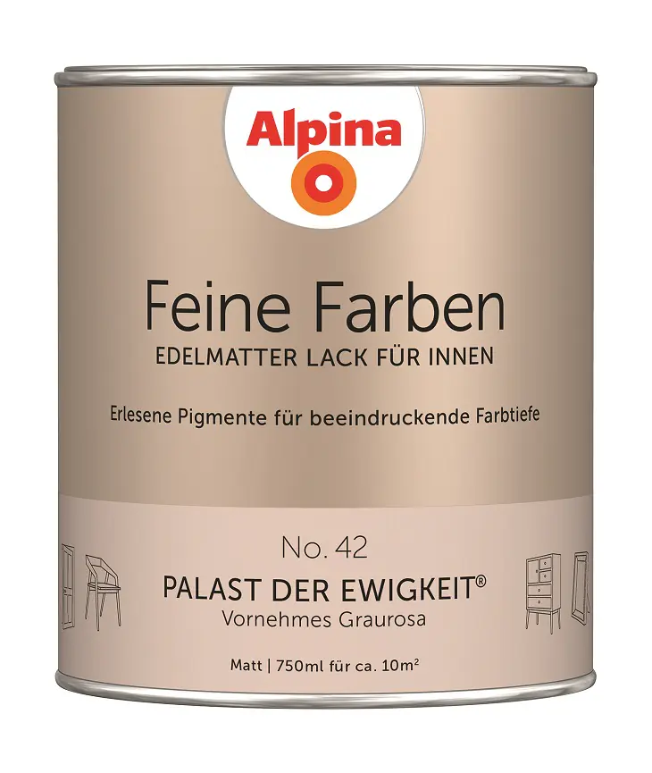 Alpina Feine Farben Lack No. 42 Palast der Ewigkeit - graurosa 750 ml