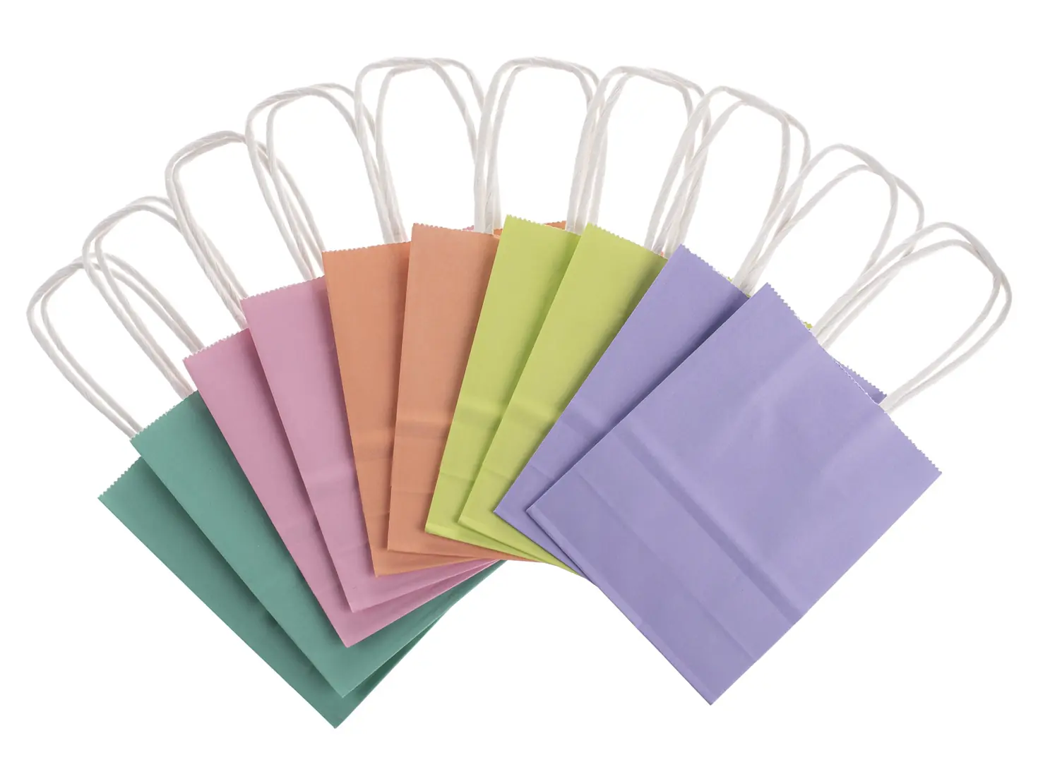 Glorex Papiertragetasche mit Kordelgriff pastell 10 Stk. 12 x 15 cm
