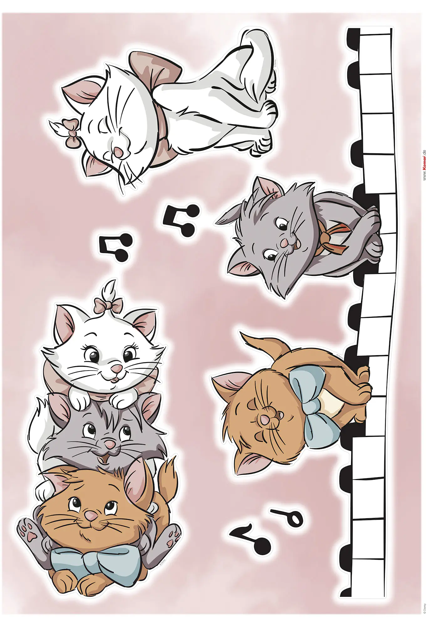 Komar Dekosticker Aristocats Kittens 50 x 70 cm  