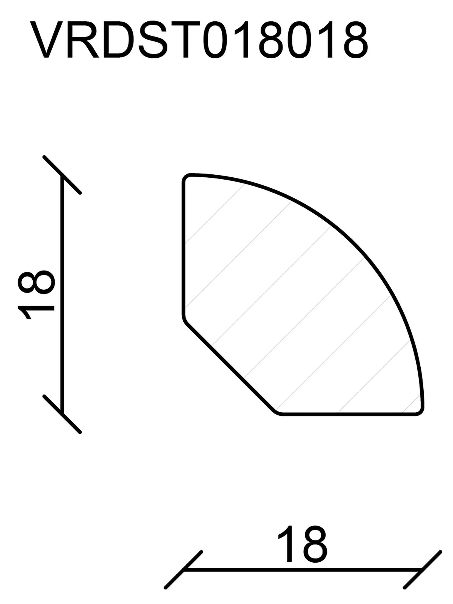 FN Neuhofer Viertelrundstab 100 cm 18 x 18 mm Fichte/Kiefer