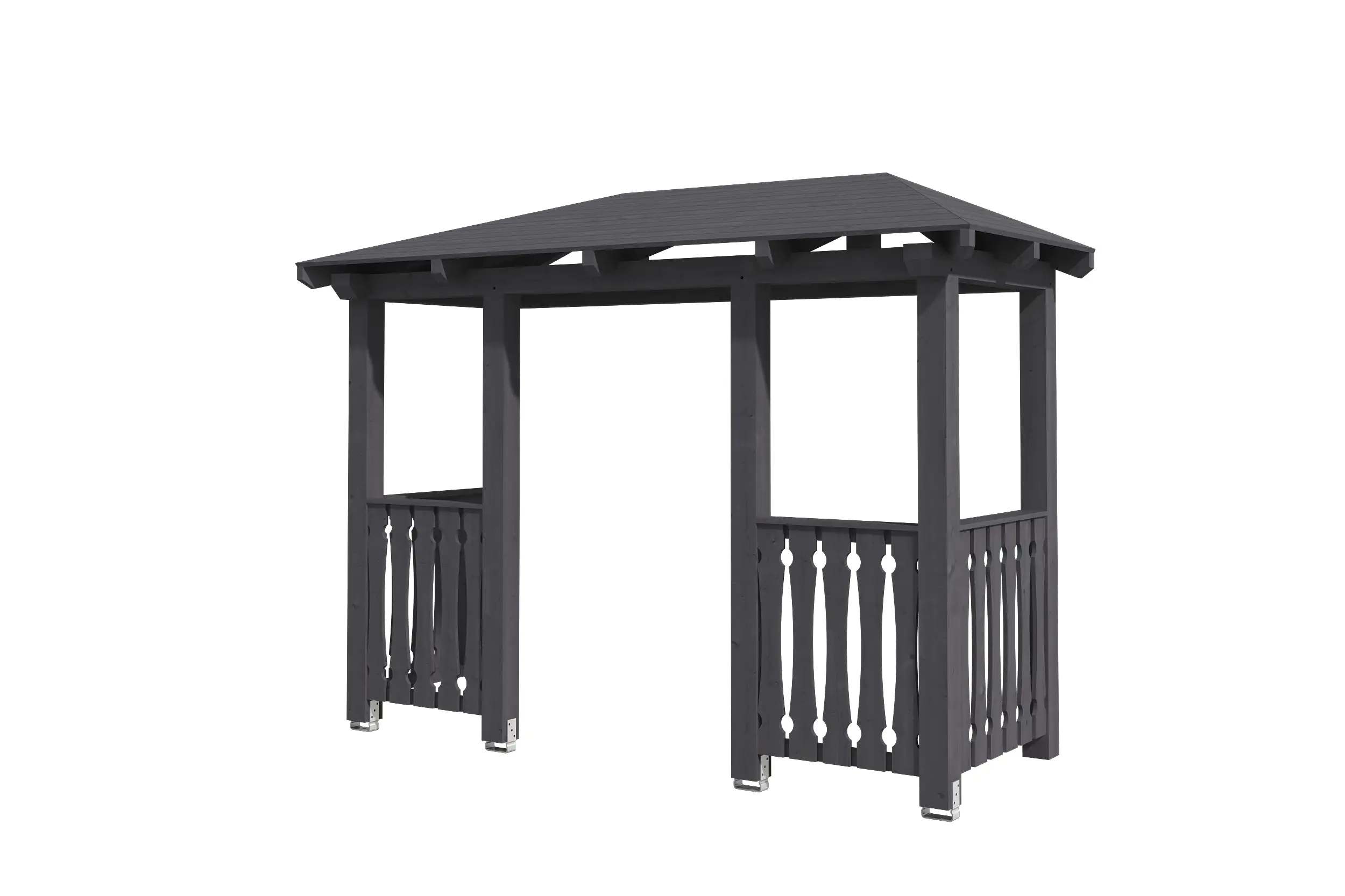 SKAN HOLZ Vordach Wismar Typ 6 351 x 134 cm, lasiert in Schiefergrau