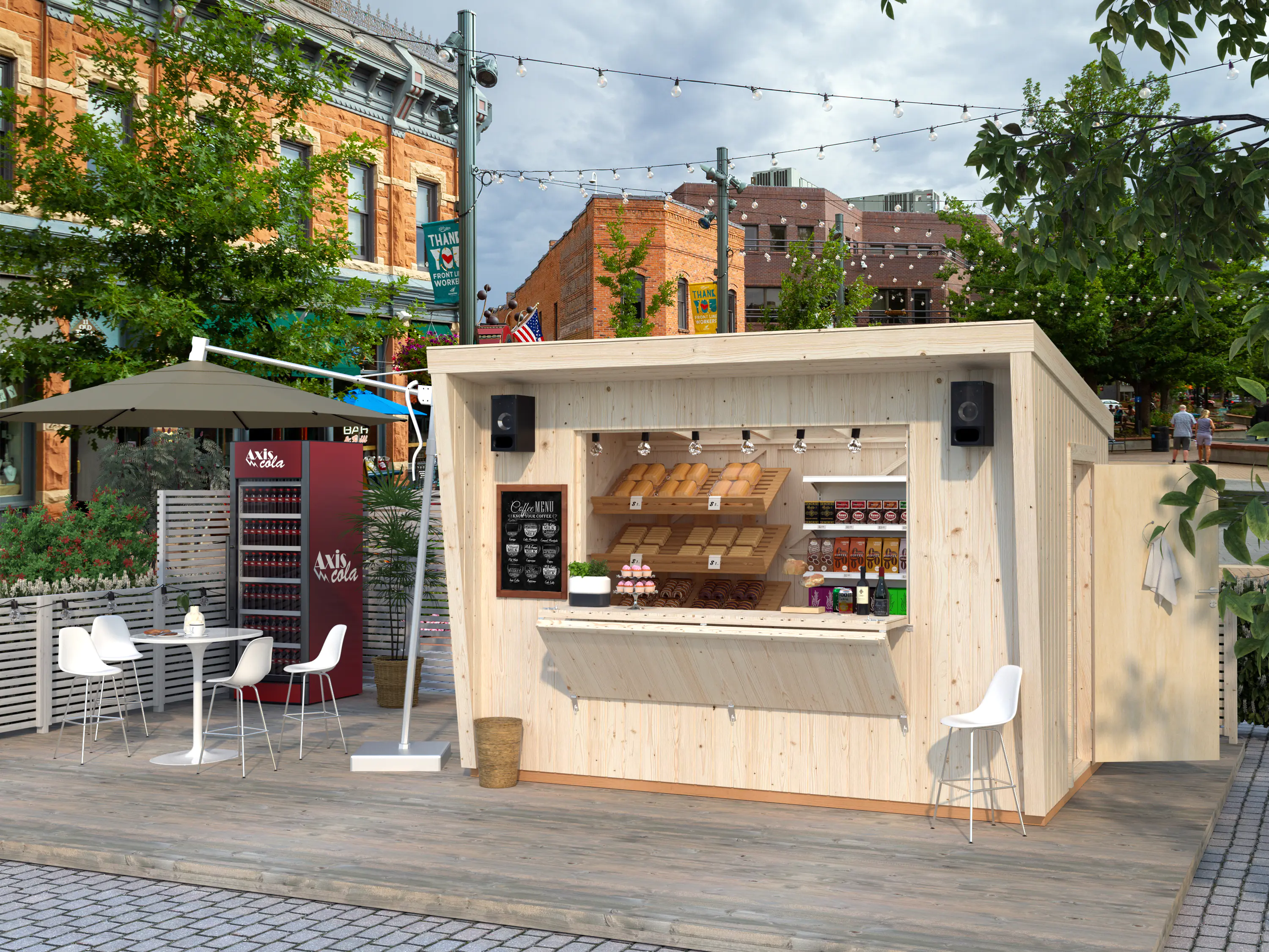 Palmako Kiosk Kira 355 x 233 cm naturbelassen