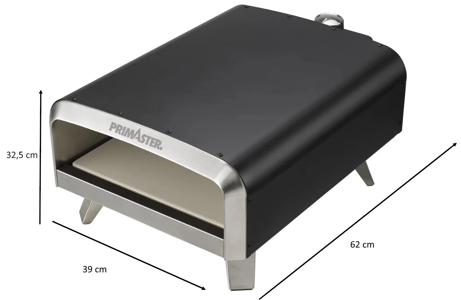 Primaster Gas-Pizzaofen Arcus 1 Brenner mit Pizzastein 62 x 39 cm