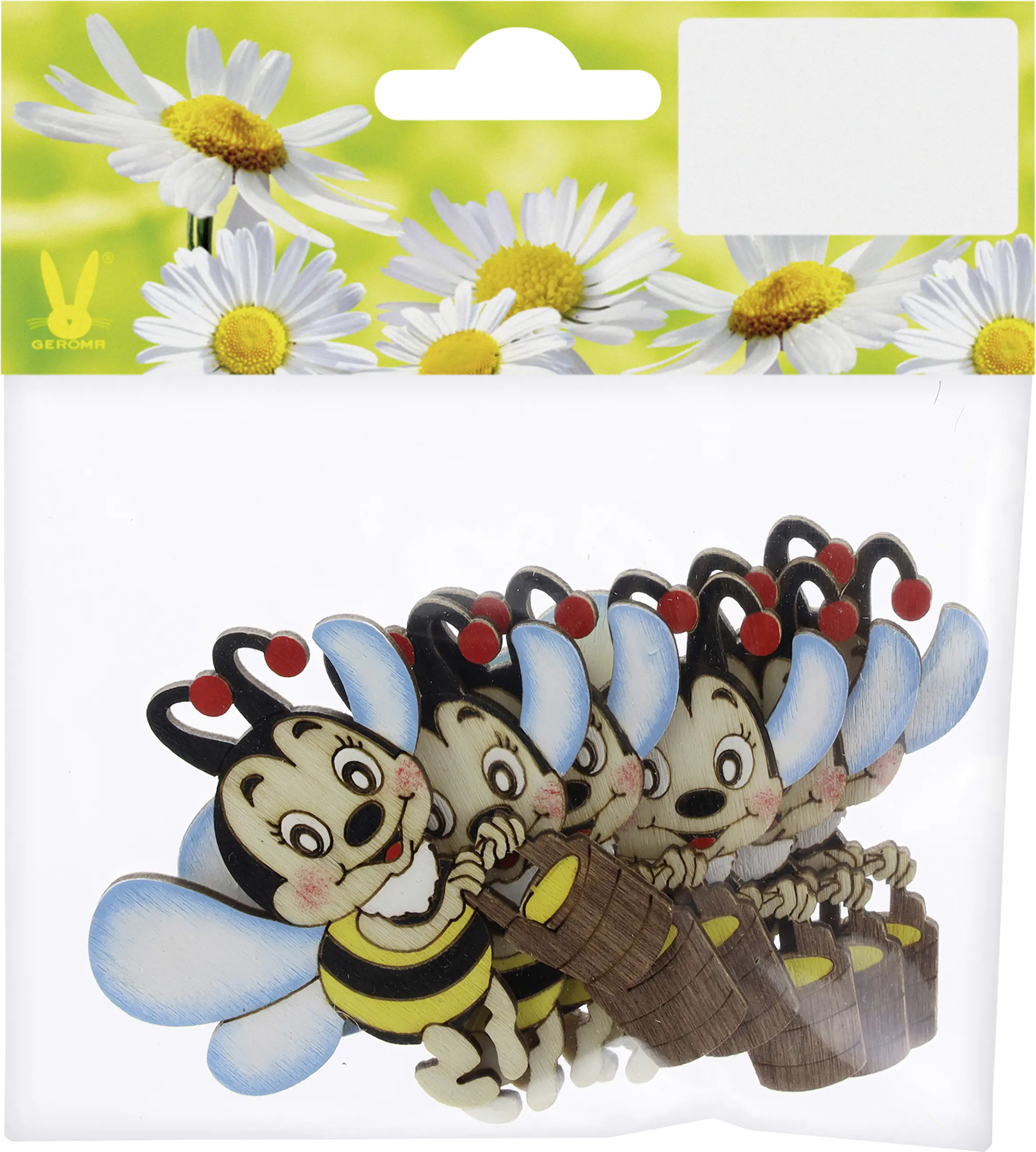 Streudeko Bienen Holz natur gelb schwarz