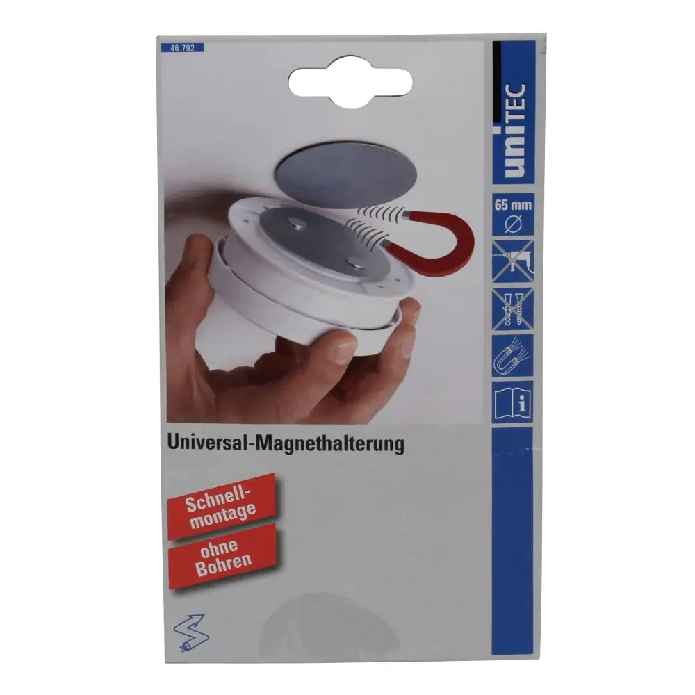 Universal Magnethalterung für Rauchwarnmelder, Ø 7 cm Universal Magnethalterung für Rauchwarnmelder, Ø 7 cm