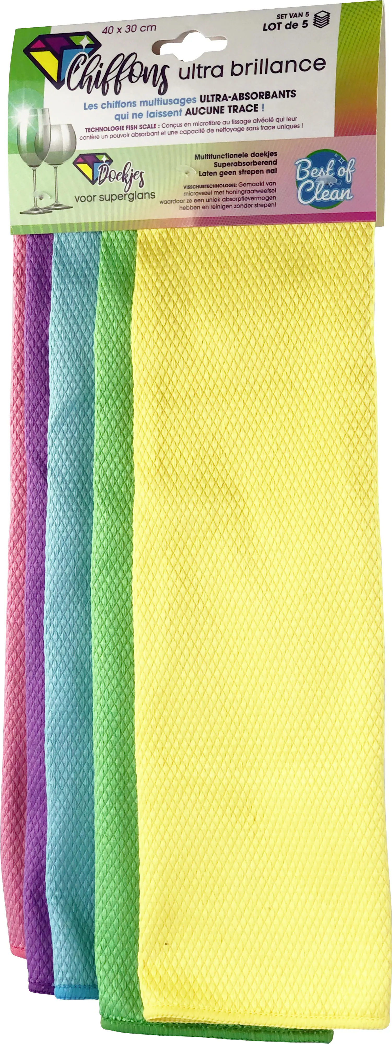 Broszio Wabentücher 30 x 40 cm bunt 5er Pack
