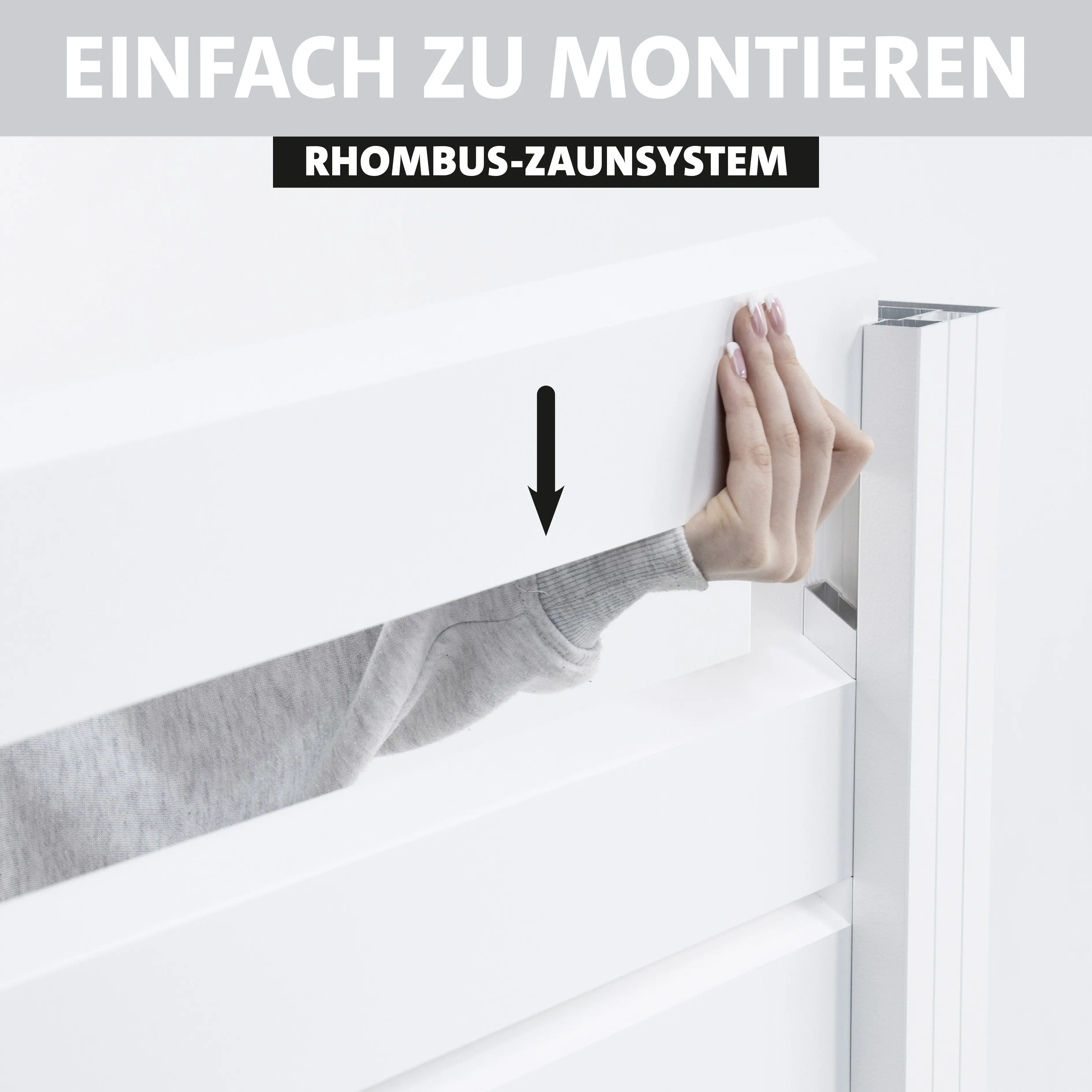 Ambiente Alu-Zaun Grundset Rhombus MINI 187 x 184,2 cm weiß 