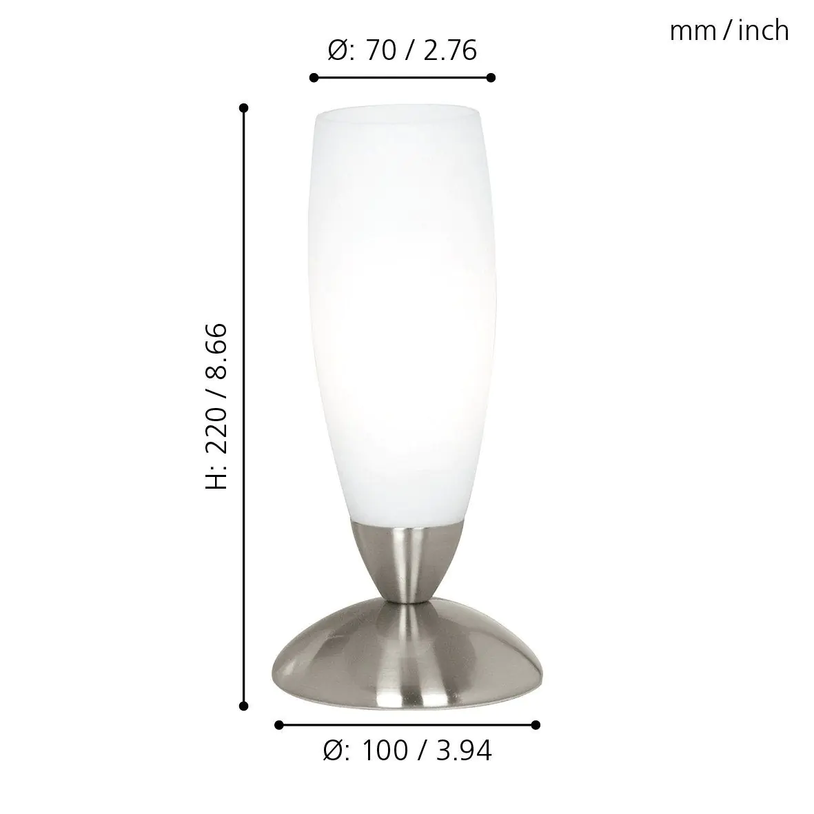 Eglo Tischleuchte Slim E14-Kerze 1X40W nickel-matt Eglo Tischleuchte Slim E14-Kerze 1X40W nickel-matt