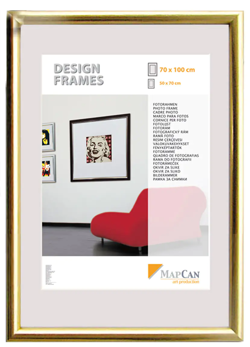 Kunststoff Bilderrahmen Design Frames gold, 61 x 91,5 cm