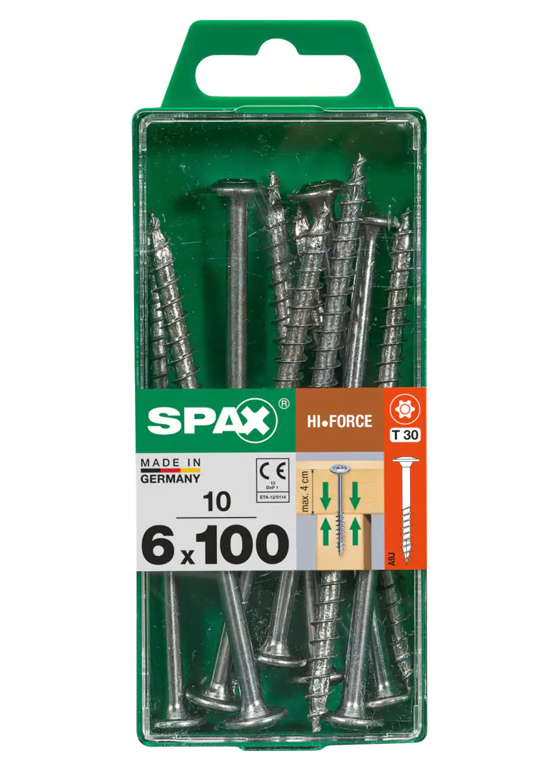 Spax Holzbauschrauben 6.0 x 100 mm TX 30 Tellerkopf - 10 Stk.