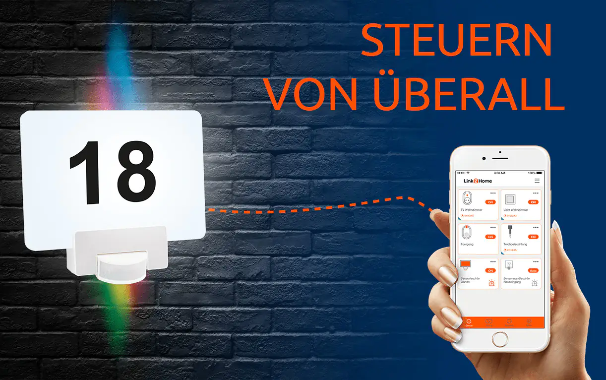 Link2Home WiFi LED Hausnummer-Leuchte 10W weiß