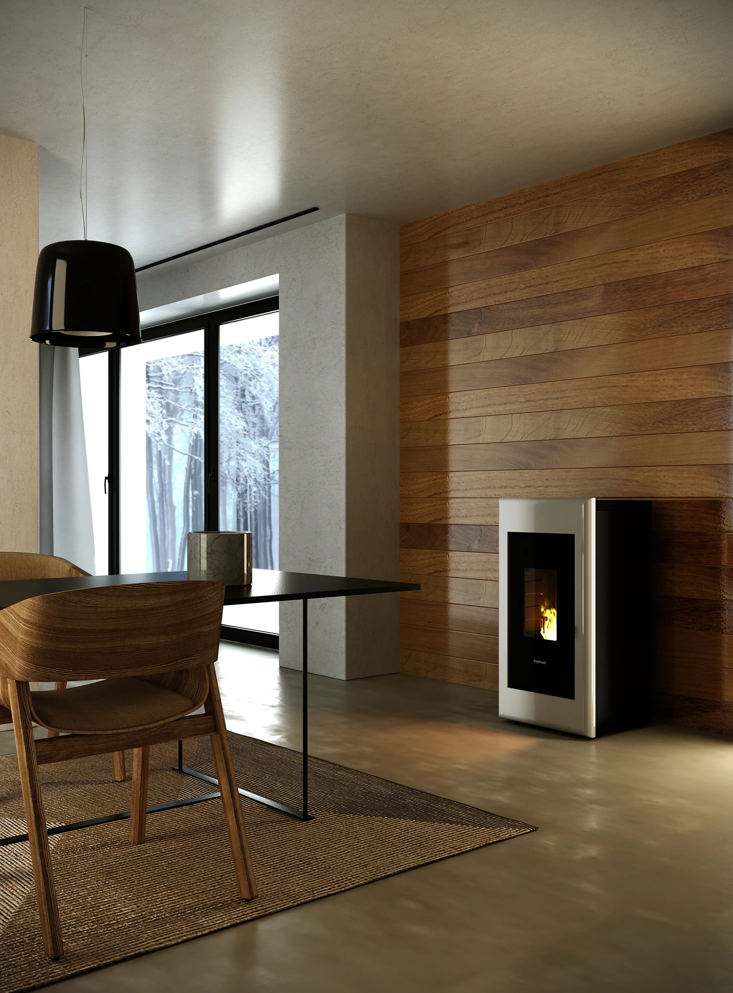 FreePoint Pelletofen ONE AIRTIGHT Stahlverkleidung weiß 25 - 7 kW