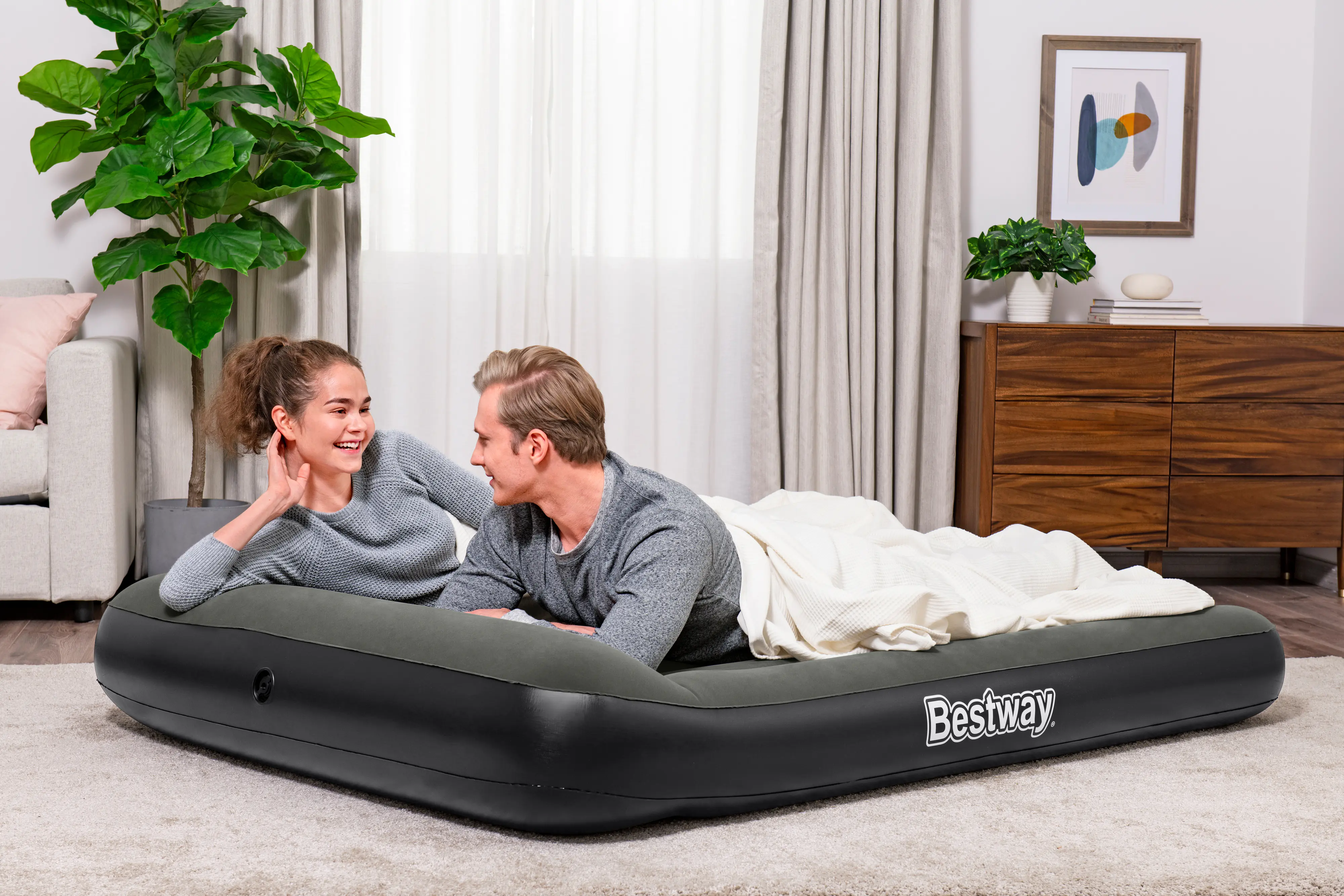 Bestway Luftbett Double dunkelgrau 191 x 137 x 30 cm Bestway Luftbett Double dunkelgrau 191 x 137 x 30 cm