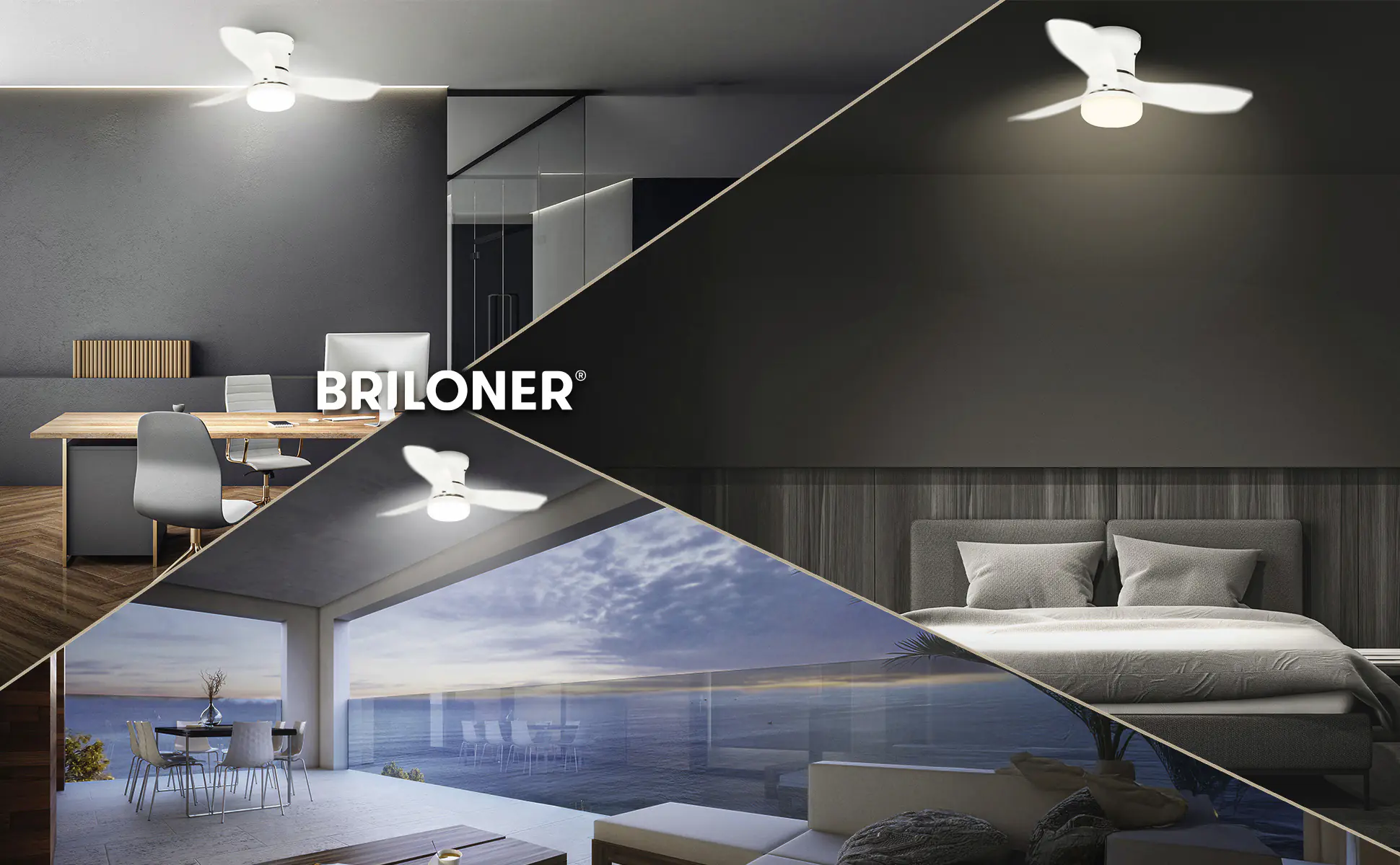 Briloner LED Deckenventilator Pan Ø 60 cm 3 Stufen weiß CCT dimmbar