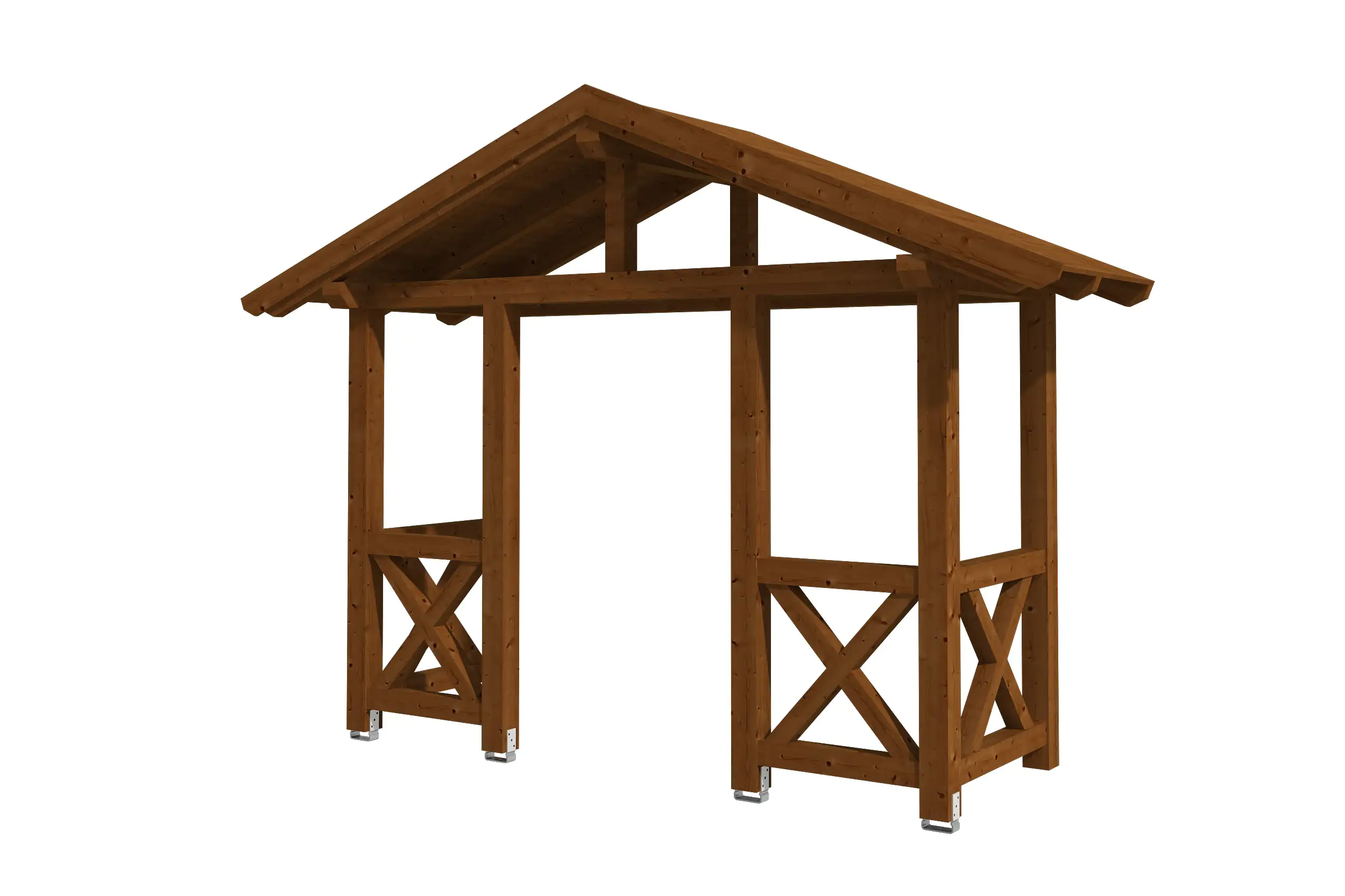 SKAN HOLZ Vordach Stralsund Typ 5 360 x 139 cm, lasiert in Nussbaum