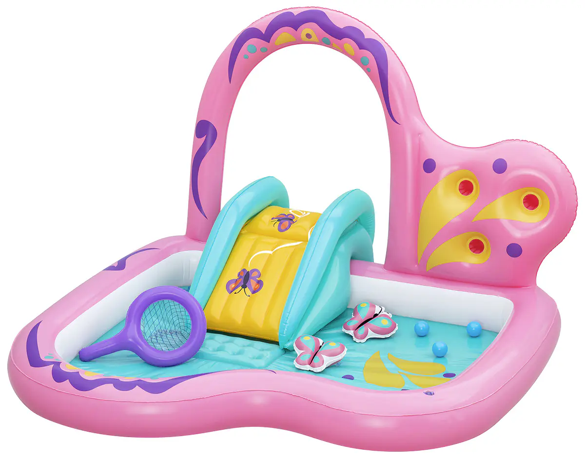 Bestway Wasserspielcenter im Schmetterling-Motiv 180 x 180 cm mehrfarbig