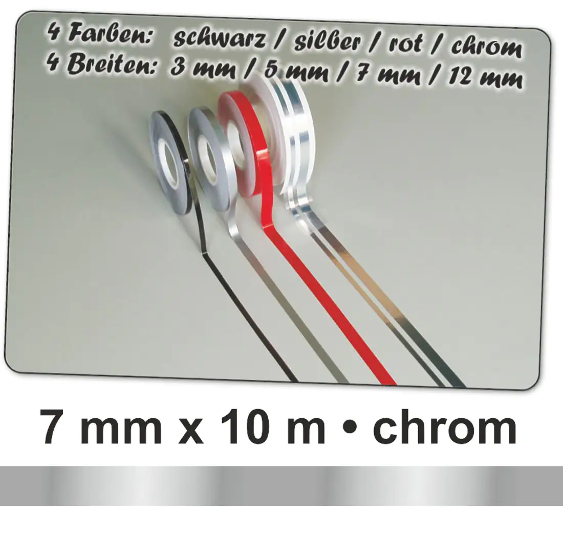Hermann Schütz Auto Zierstreifen Deco-Stripe chrome 7mm x 10m