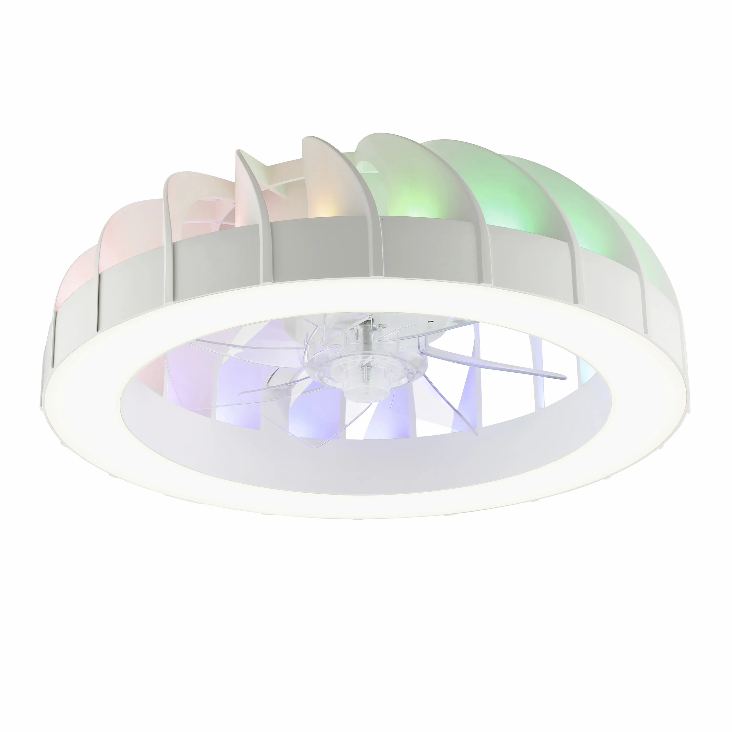 Briliant Deckenleuchte Fanora mit Ventilator 30W Ø 46 cm RGB weiß