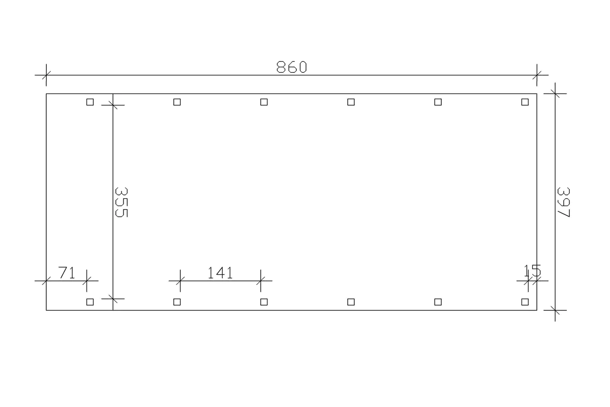 4018211033843_03 SKAN HOLZ Carport Friesland 397 x 860 cm mit EPDM-Dach