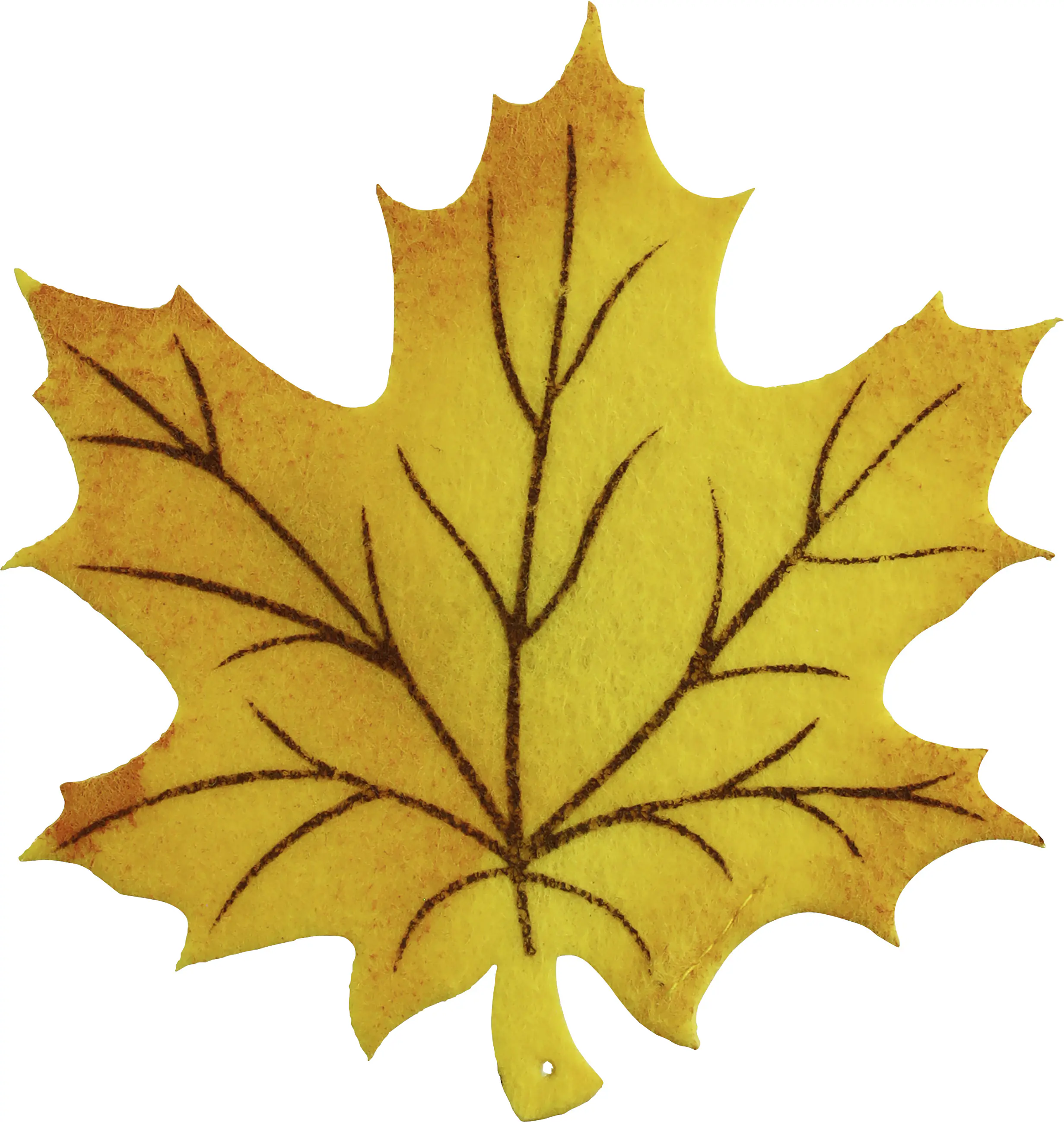 Deko-Untersetzer Tisch Ahornblatt aus Filz 29 x 31 cm gelb 