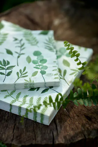 Duni Serviette 24 x 24 cm gefalzt Greenery -  20er Pack