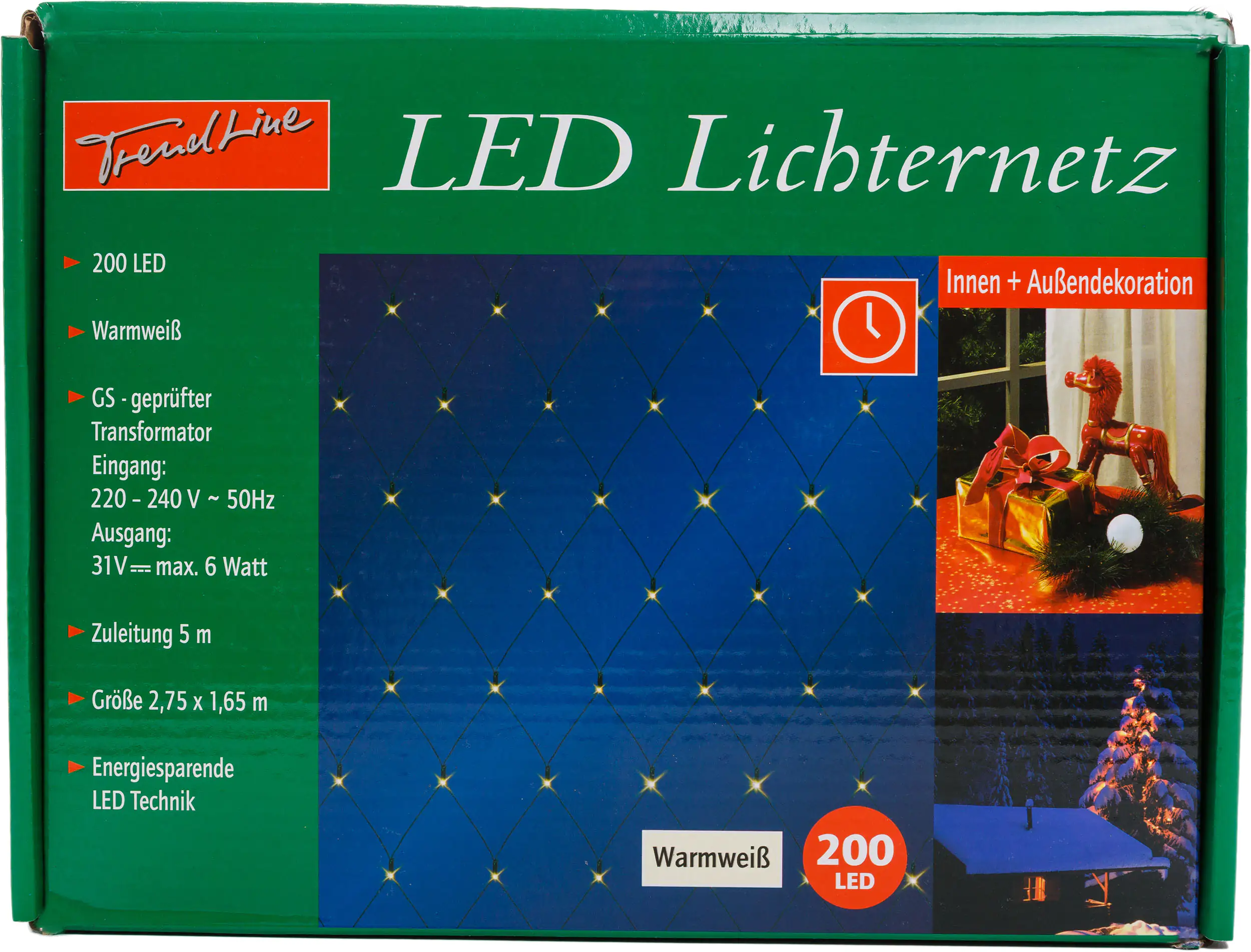 TrendLine LED Lichternetz 200 LED, warmweiß