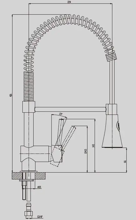 Primaster Küchenarmatur Gastro verchromt mit Handbrause Primaster Küchenarmatur Gastro verchromt mit Handbrause