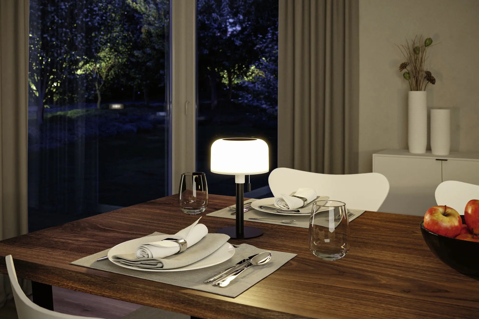 Paulmann Solar-Akku-Tischleuchte Bartja schwarz 24 cm warmweiß