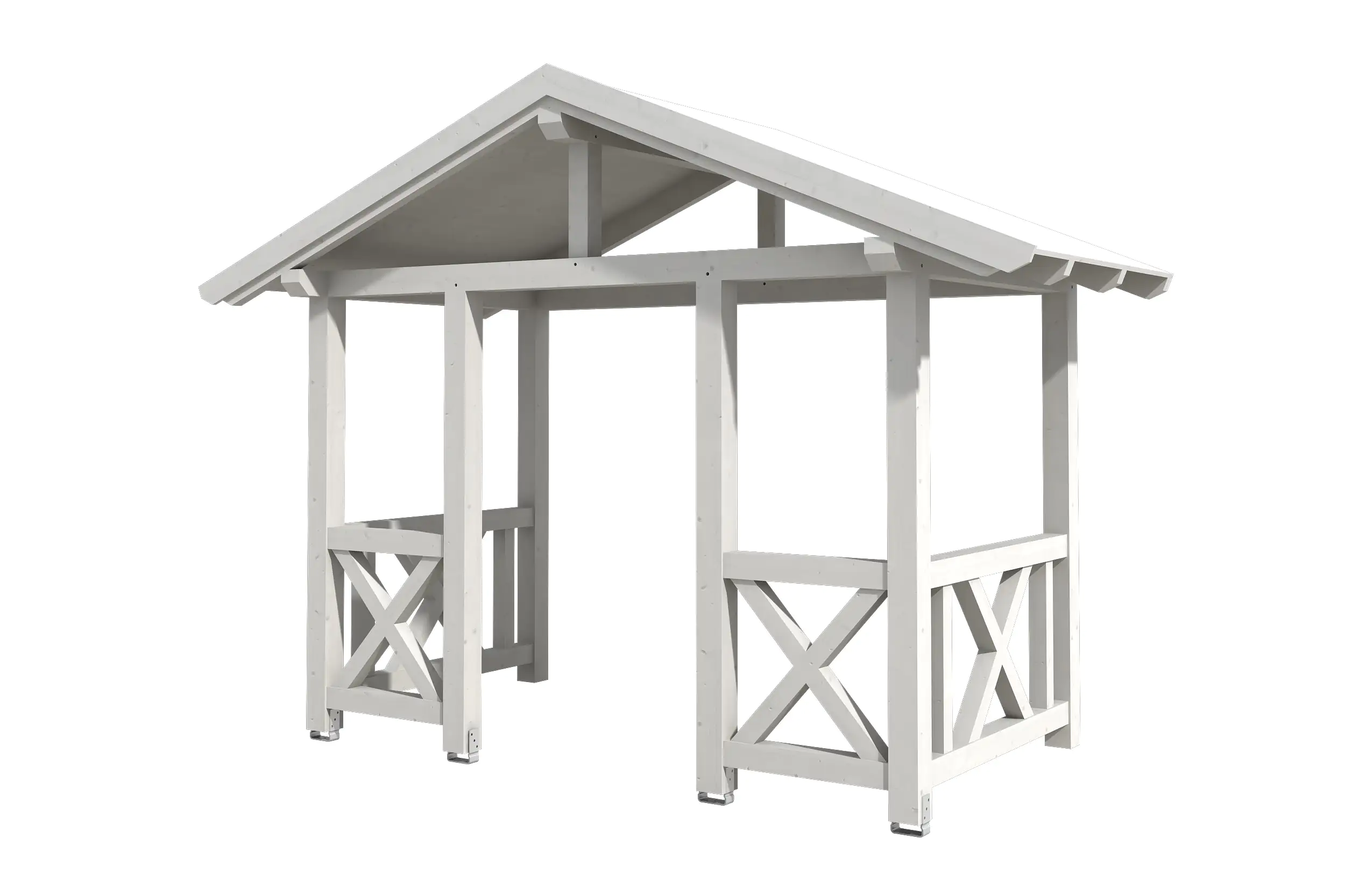 SKAN HOLZ Vordach Stralsund Typ 7 360 x 187 cm, lasiert in Weiß