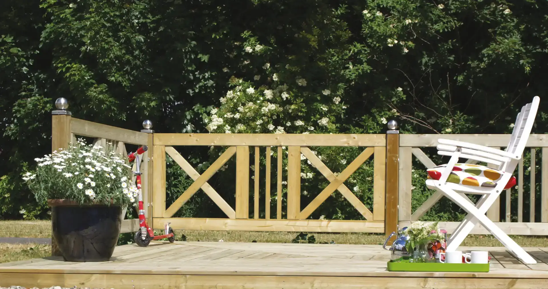 Plus Vorgartenzaun Schloss 180 x 75 cm natur druckimprägniert