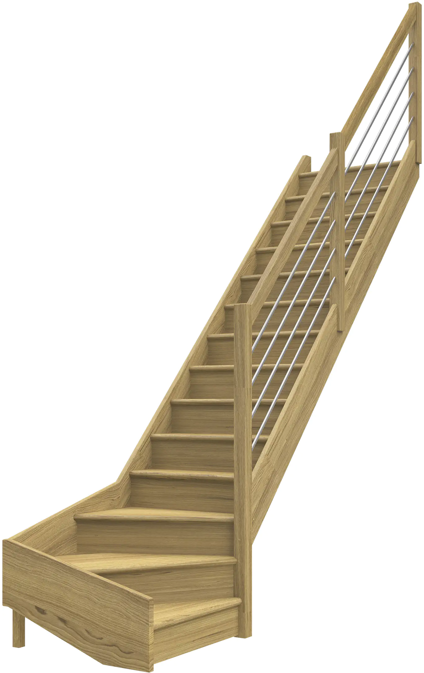 Dolle Raumspartreppen Paris 1/4-gew. Eiche versiegelt inkl. Geländer