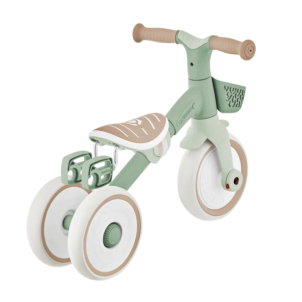 Globber Dreirad für Kinder Learning Trike 2-in-1 Plus Eco salbeigrün