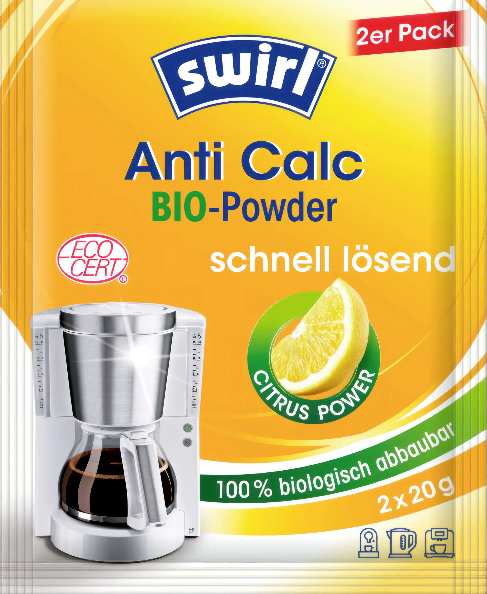 Swirl Entkalker Anti Calc Bio Powder 2 x 20 g Swirl Entkalker Anti Calc Bio Powder 2 x 20 g