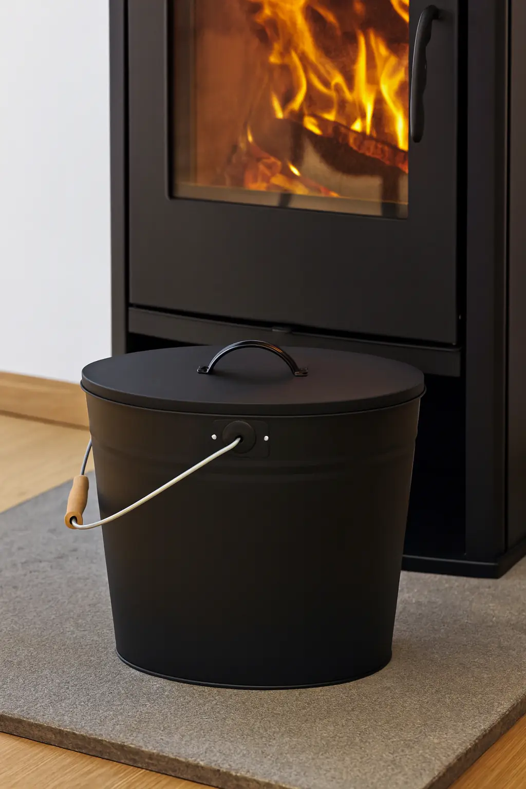 Ascheimer mit Deckel verzinkt, 15 L