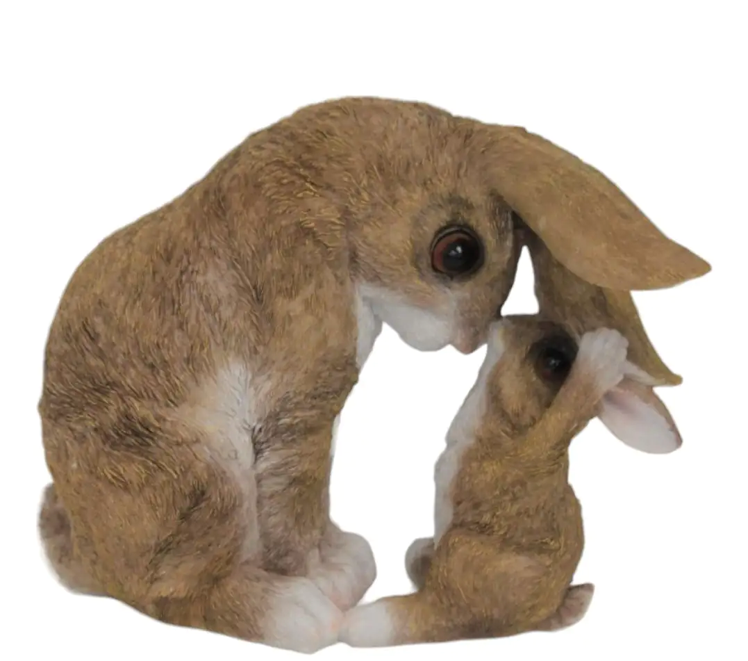 Dekofigur Hase mit Kind 18,5 x 23,5 x 13 cm