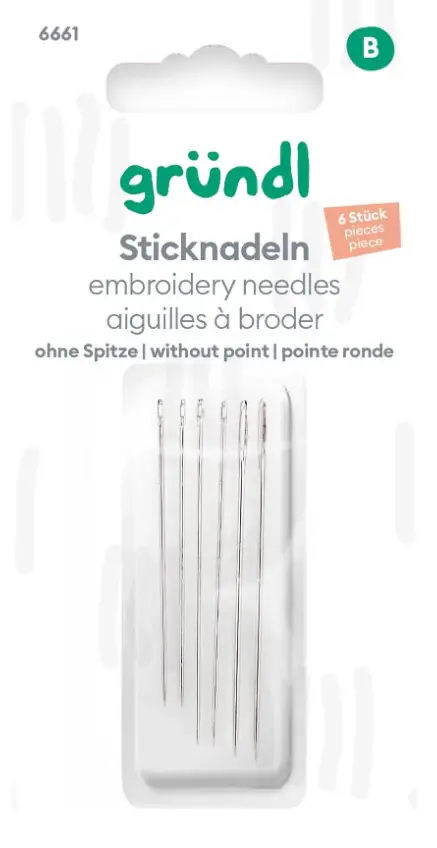 Gründl Sticknadeln ohne Spitze 6 Stück