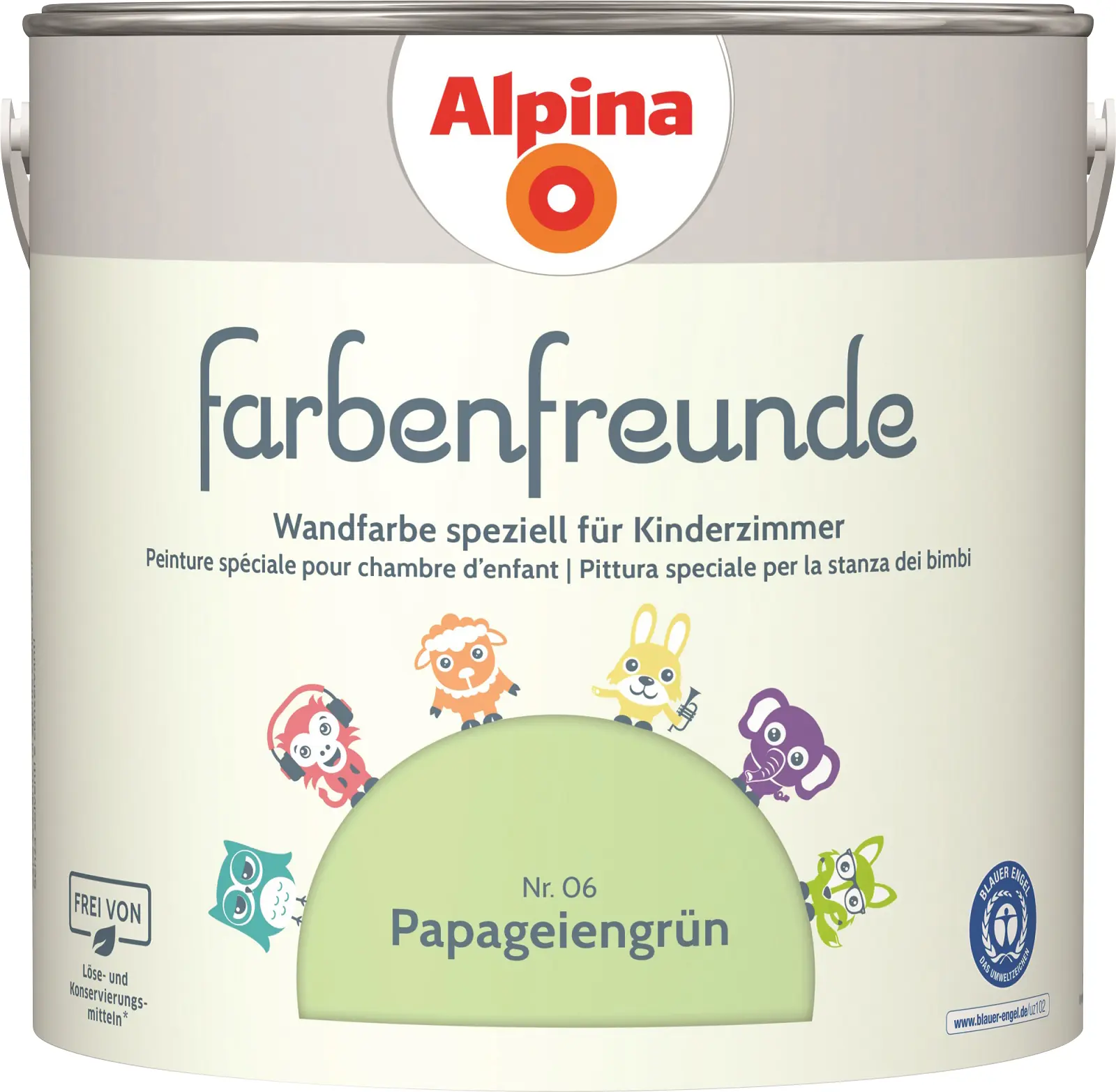 Alpina Farbenfreunde Wandfarbe Nr. 06 papageiengrün 2,5 L matt