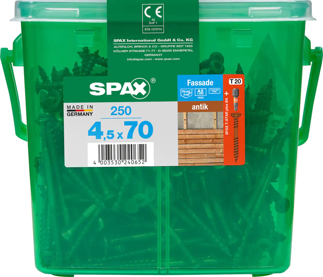 Spax Fassadenschrauben 4.5 x 70 mm TX 20 - 250 Stk.