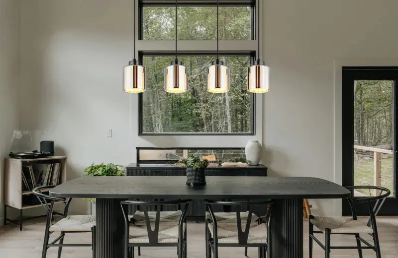 Globo Hängeleuchte Felicia 78 x 120 cm L x H schwarz-chrom matt