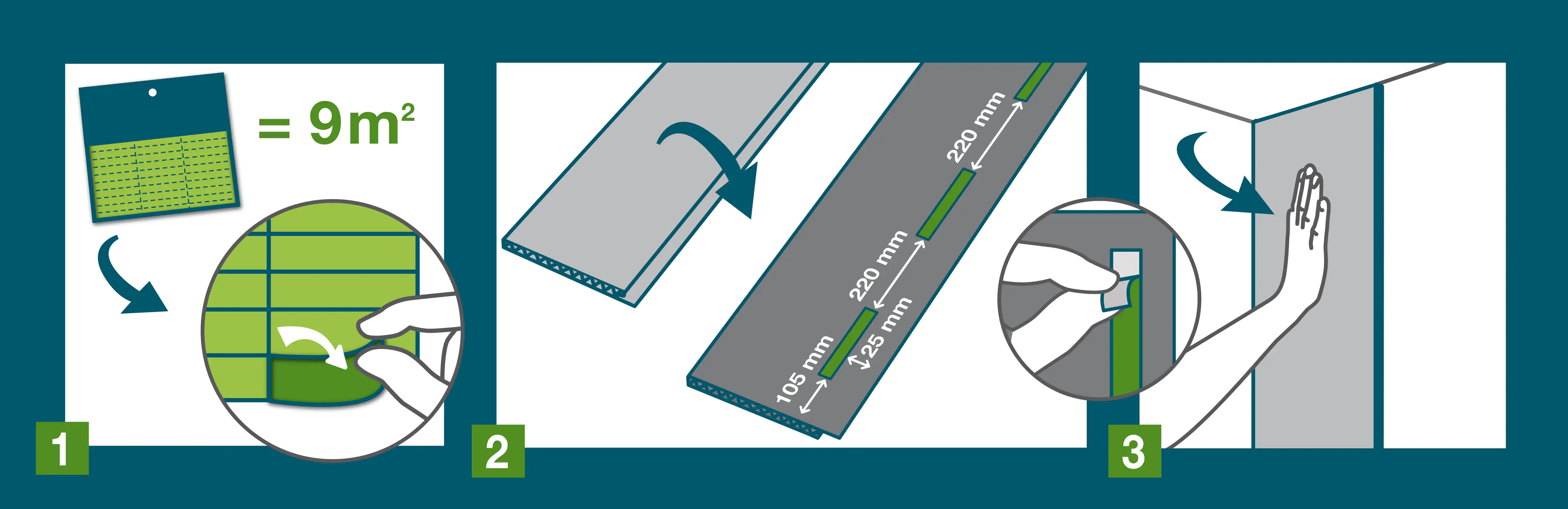 Klebestreifen für PVC Paneele, Beutel für ca. 9 m² Verlegefläche Klebestreifen für PVC Paneele, Beutel für ca. 9 m² Verlegefläche