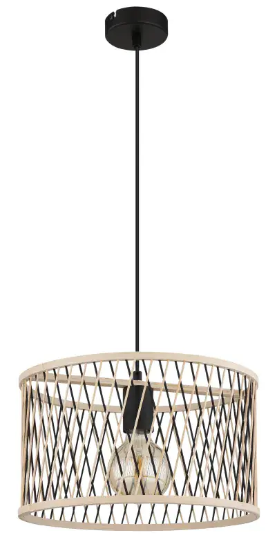 Globo Hängeleuchte Mali 35 x 150 cm (Ø x H) Bambus schwarz matt