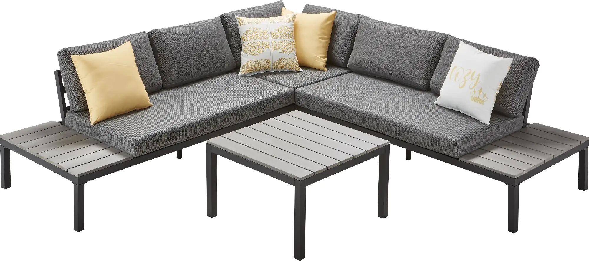 Primaster Gartenmöbel-Set Colmar Aluminium mit seitlichen Ablagen