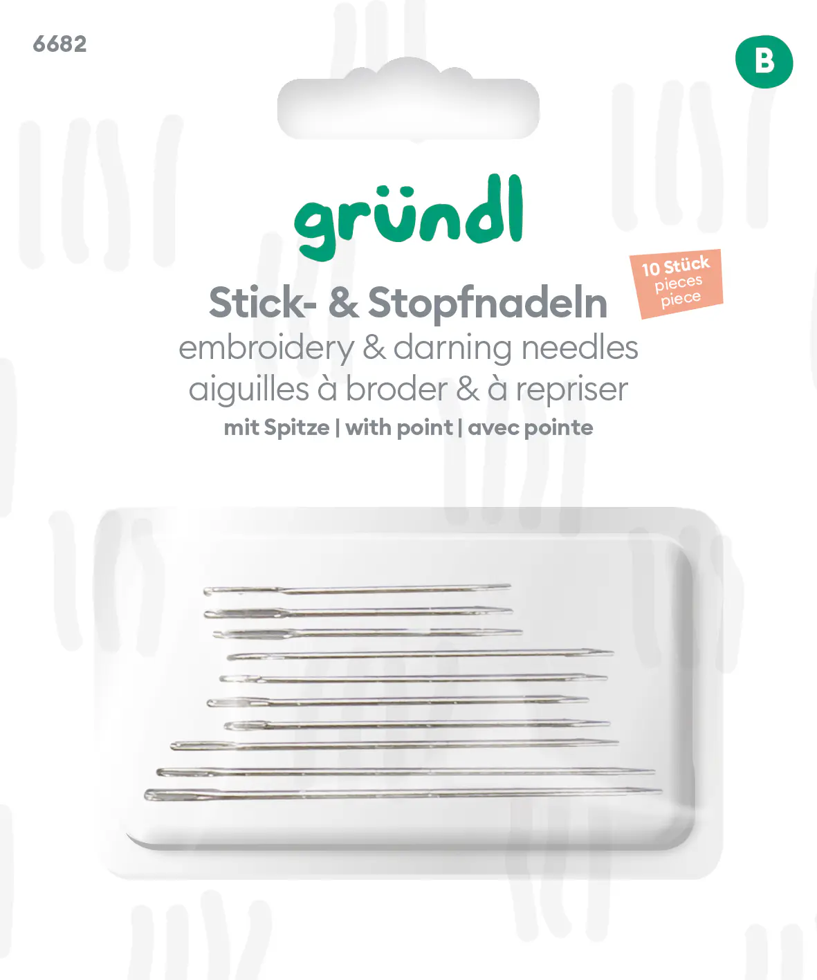 Gründl Stick- und Stopfnadeln mit Spitze 10 Stück