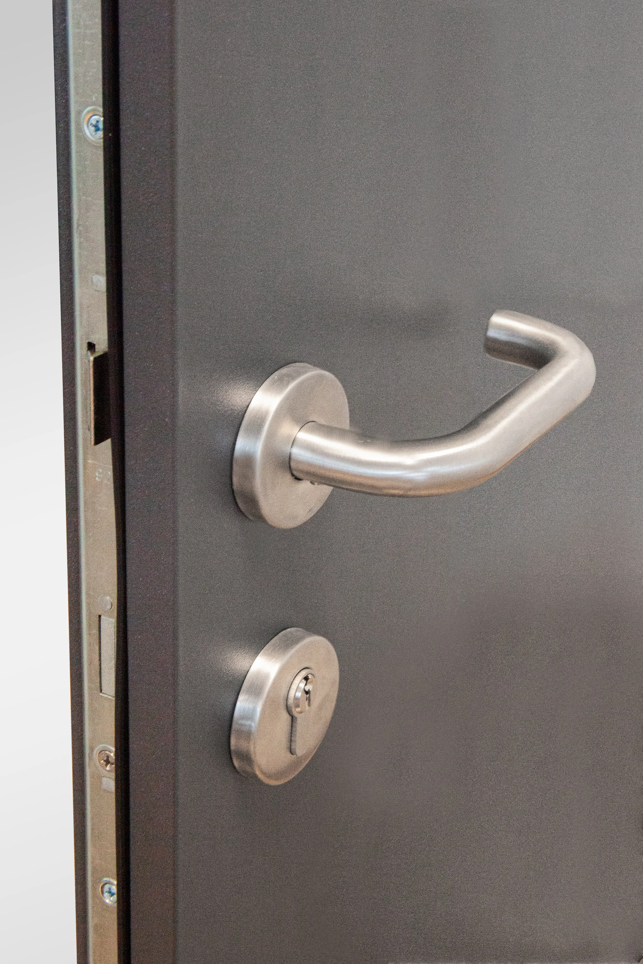Splendoor Haustür Passivedoor Premium B03 Aluminium/Stahl anthrazit DIN links 98 x 208 cm mit Fingerscan