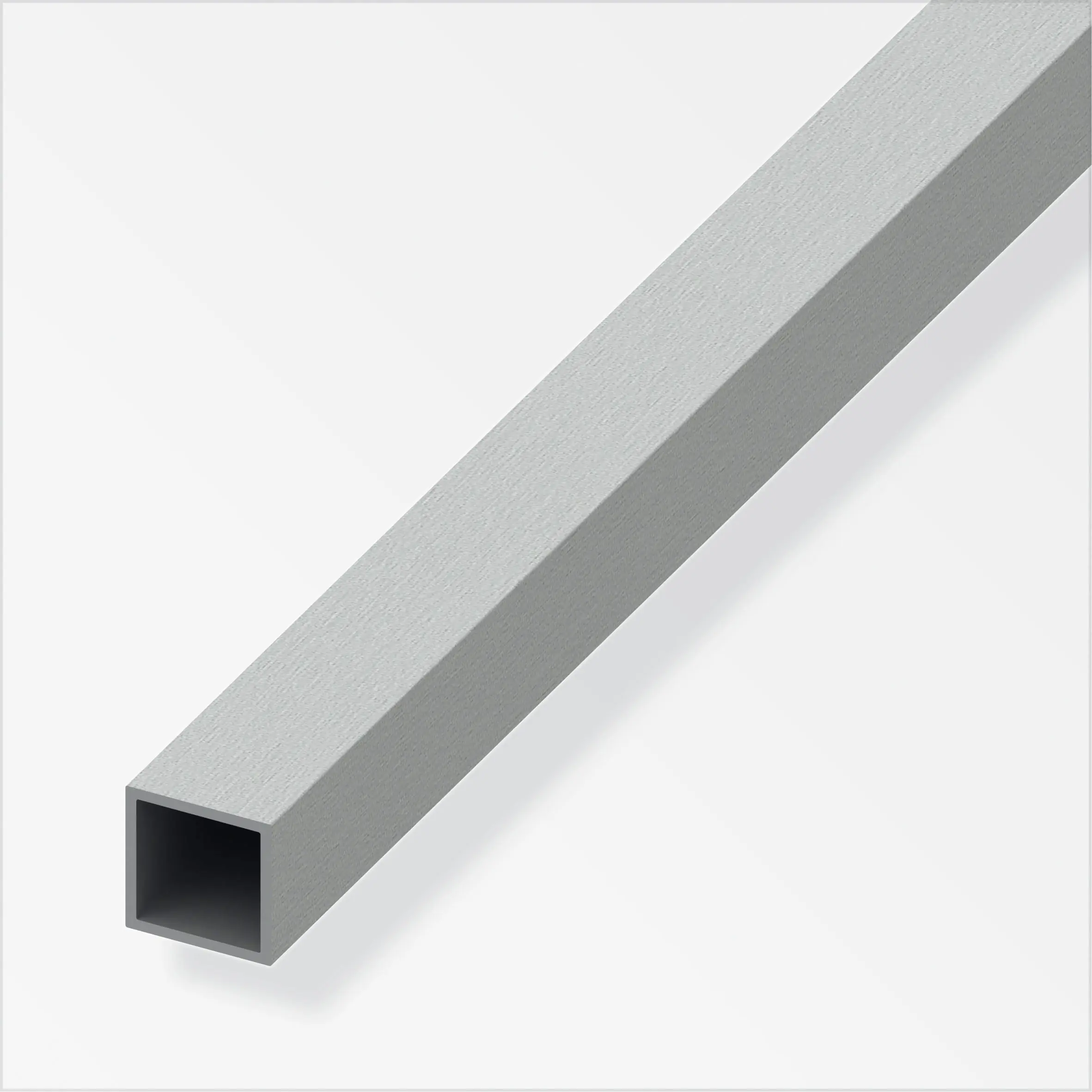 alfer Vierkantrohr 2.5 m, 15 x 15 x 1 mm Alu eloxiert gebürstet edelstahl