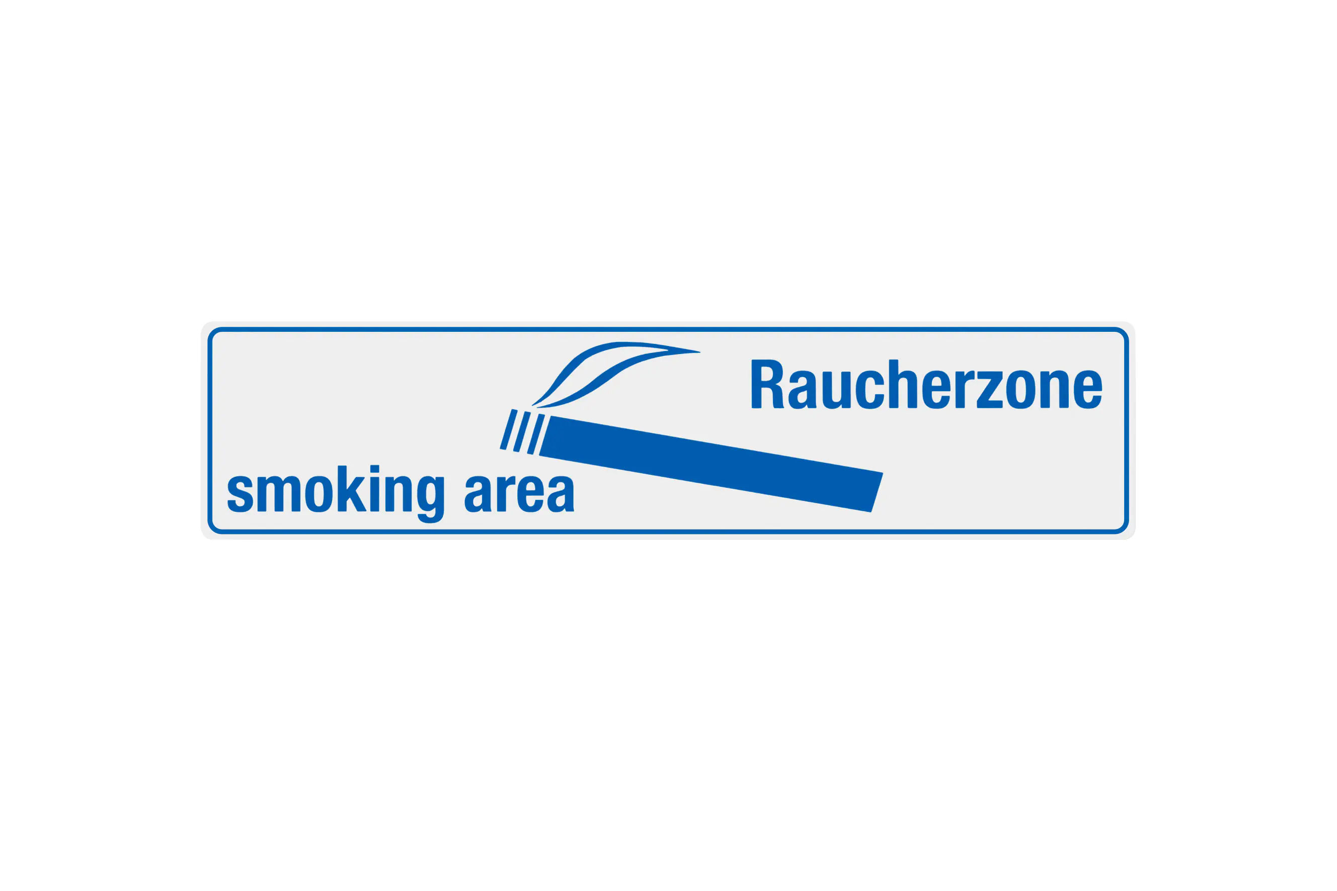Conmetall Aufkleber Raucherzone PVC 20 x 4,8 cm blau/weiß