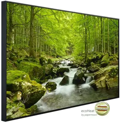 papermoon Infrarotheizkörper EcoHeat 60X100 cm 600 Watt, Wasserfall im Wald