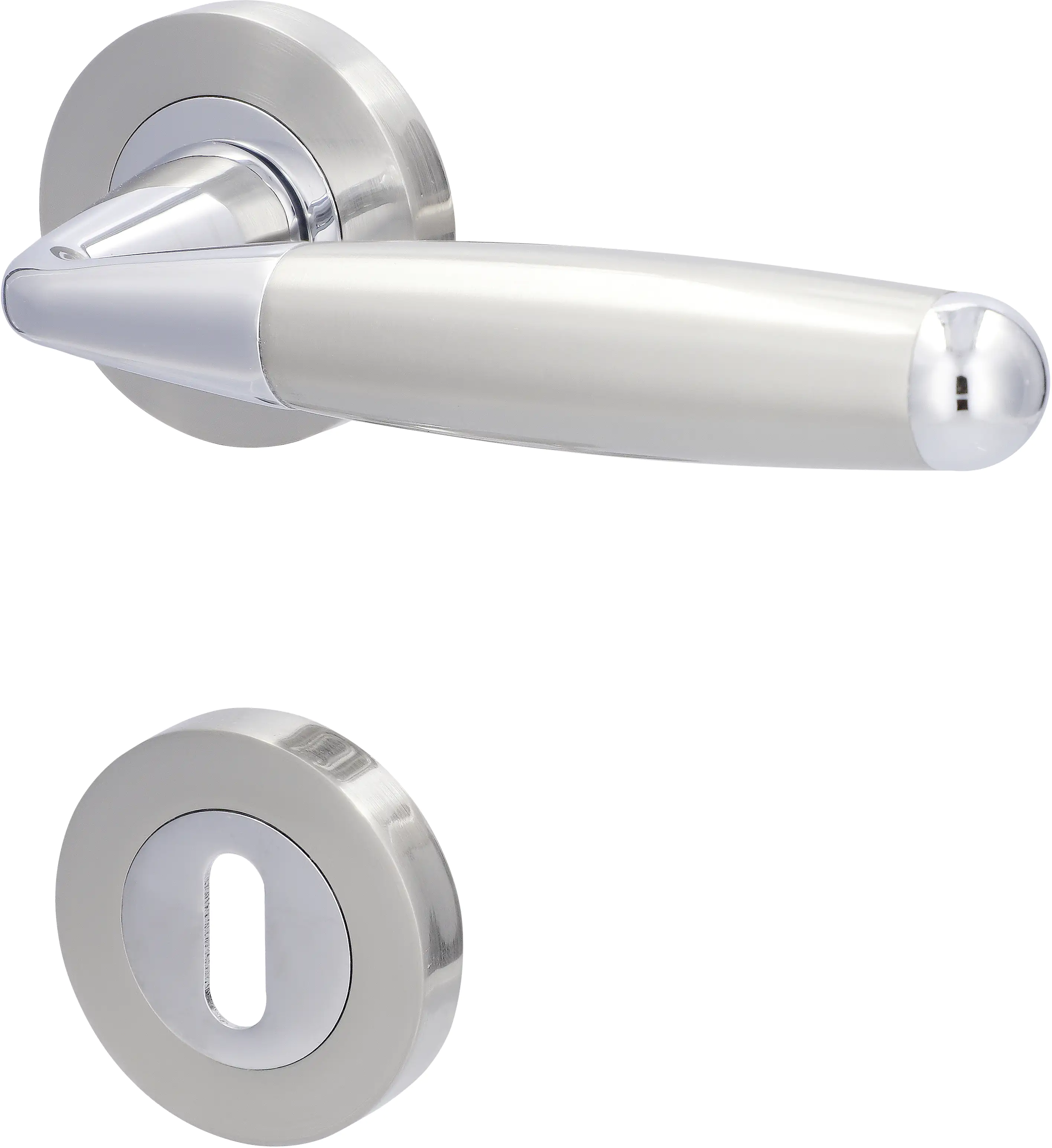 Alpertec BB-Rosettengarnitur Solid 8 Edelstahl silber rund