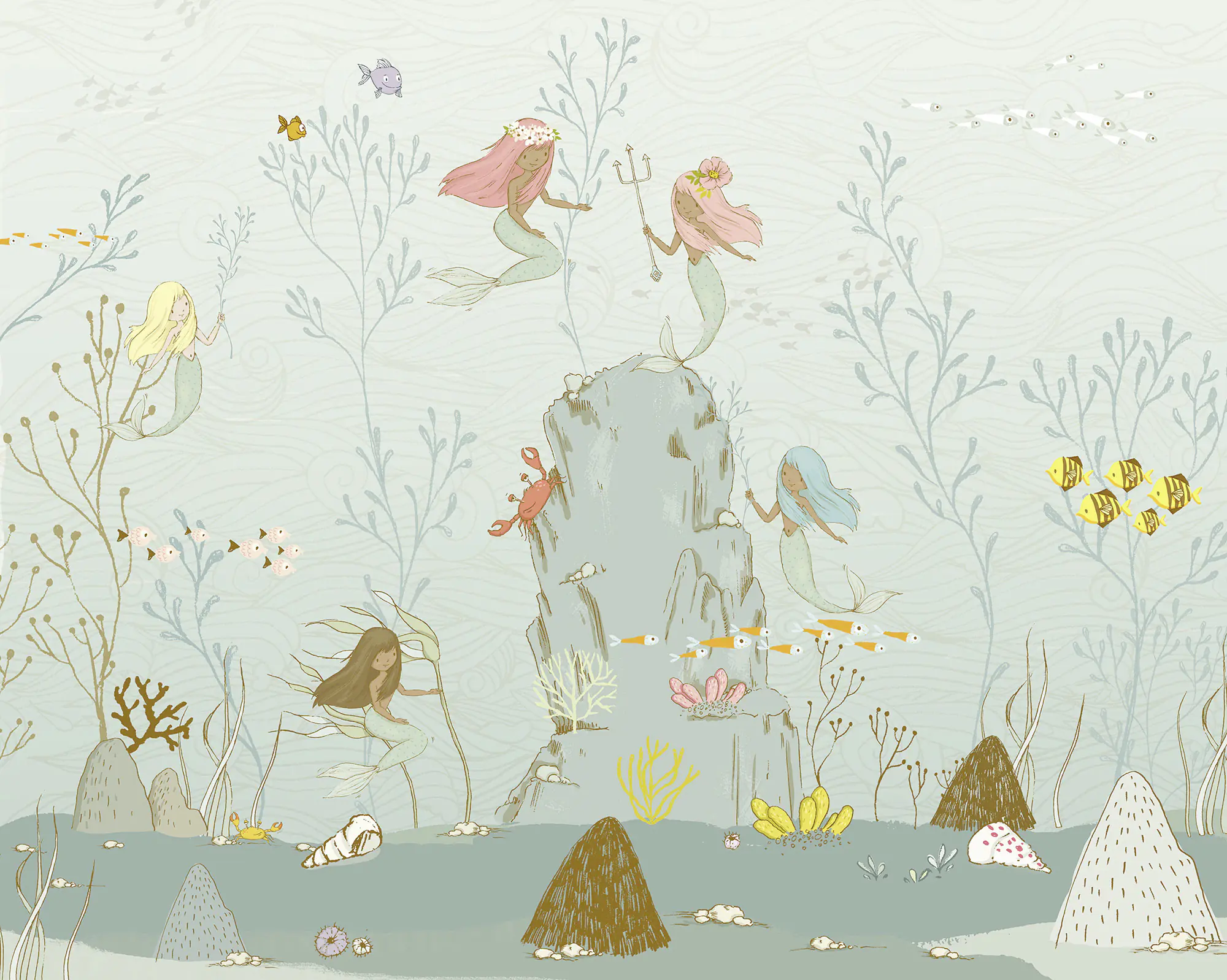 Komar Vlies Fototapete Mermaids 350 x 280 cm 